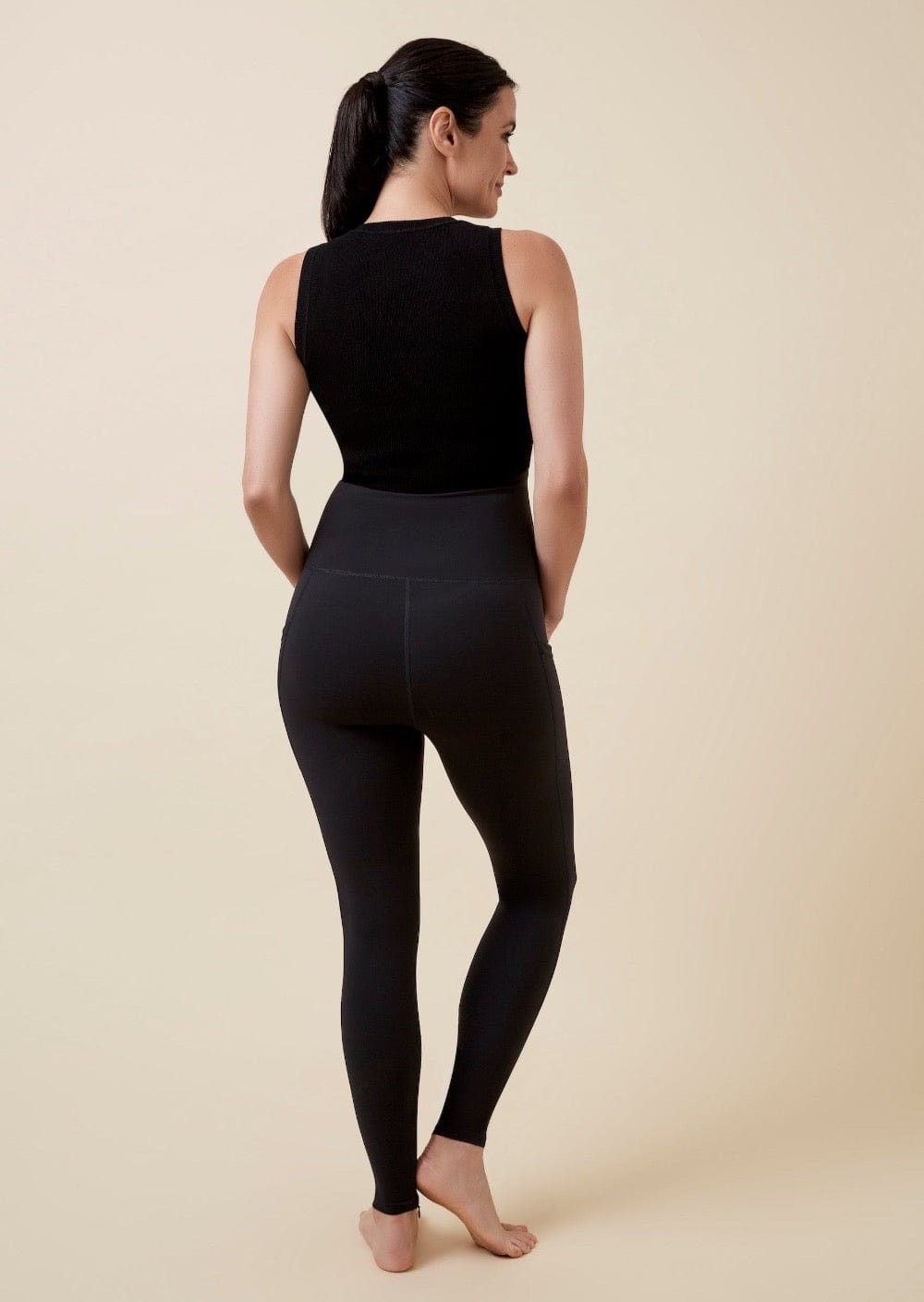 The Restorer postpartum Compression Support Legging back view- TheRY