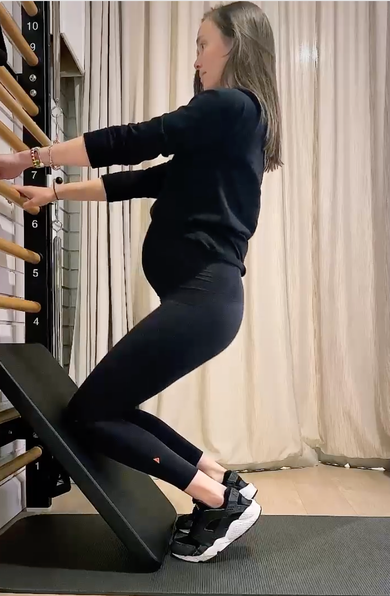 Pilates instructor Tam working out in TheRY saviour pregnancy compression tights