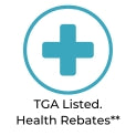 TGA listed health rebates apply icon