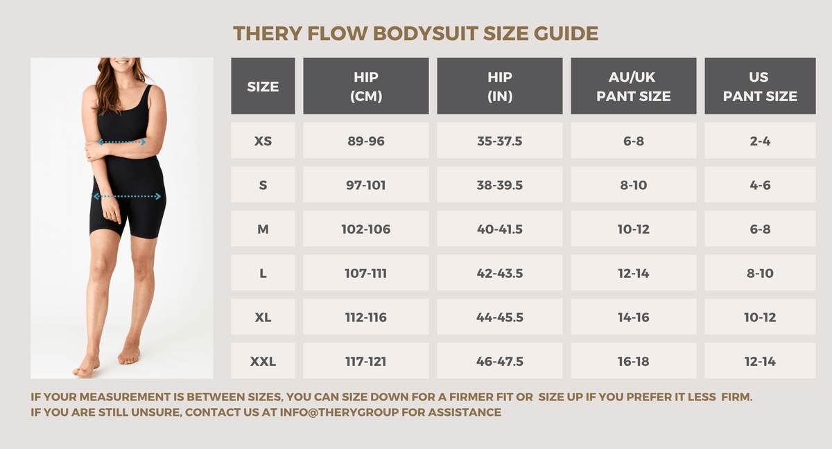 The Flow Bodysuit size guide