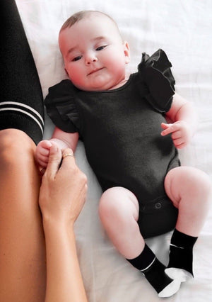 TheRY Baby & Toddler Black/White Baby Sock flatlay