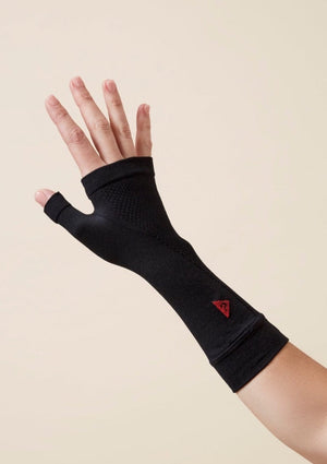 Thery Helping Hand Wrist Compression Sleeves in black hand view