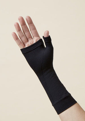 Thery Group Helping Hand Wrist Compression Sleeves in black - palm view