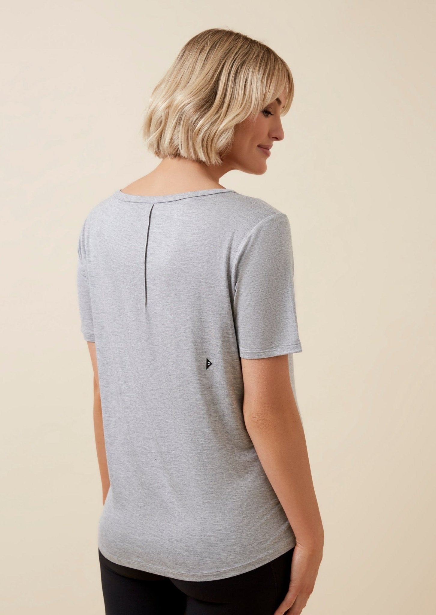 TheRY The Me Bamboo Slouch Tee in grey back view