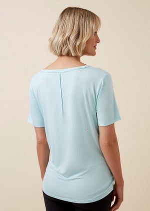 Thery Group TEE Neo Mint The Me Slouch Tee - pregnant mum back view